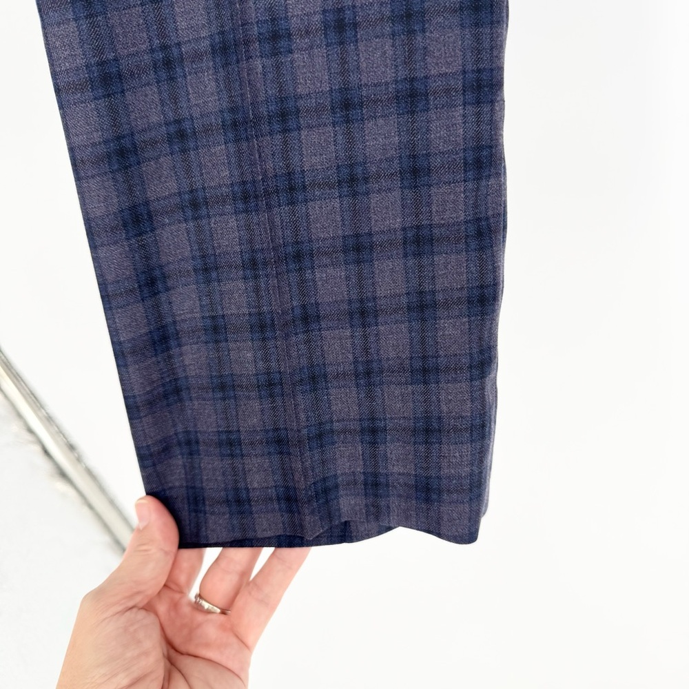 Paul Smith Size 34 TALL Loro Piana Wool Navy Plaid Trouser Dress Pants Business - Picture 8 of 15